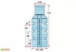 GreenLife Puits En Polyéthylène à Enterrer 900 L 9 GreenLife Puits En Polyéthylène à Enterrer 900 L -Jardinage Soldes puits polyethylene a enterrer plastique 900l 3