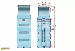GreenLife Puits En Polyéthylène à Enterrer 950 L -Jardinage Soldes puits polyethylene a enterrer plastique 950l 3