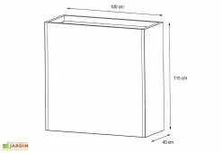 Herstera Garden Jardinière En Métal Thermolaqué Profondeur Ajustable - 100 X 40 X 115 Cm -Jardinage Soldes schema dimensions jardiniere hg08975801 1