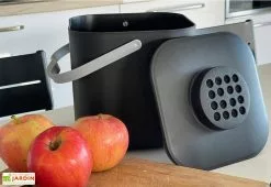 KAJO Seau à Compost En Polypropylène Noir - 18,5 X 18,5 X 22 Cm