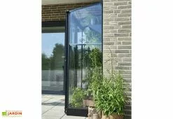 Halls Serre De Jardin Adossée En Verre Trempé Qube Lean-to 24 – 0,8 M² -Jardinage Soldes serre adossee verre vue laterale