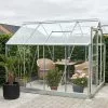 Halls Serre De Jardin En Aluminium Et Verre Trempé Popular 86 - 5 M² -Jardinage Soldes serre aluminium verre popular 86 alu