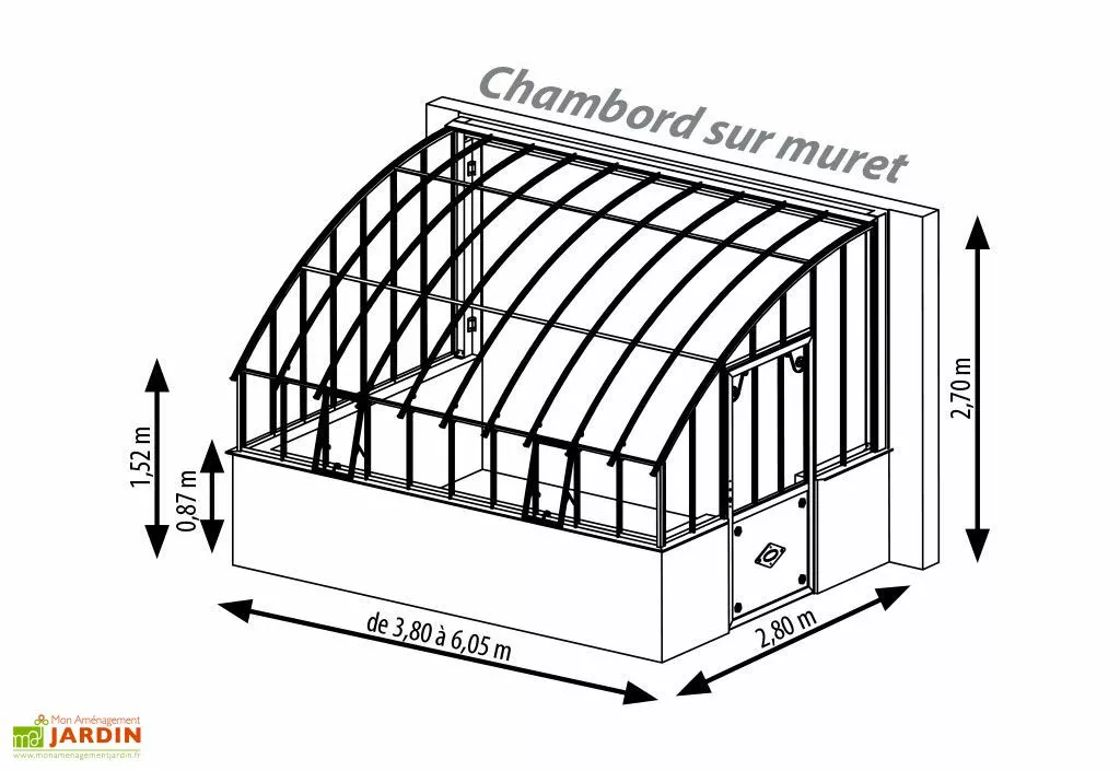 Lams Serre Adossée Ancienne En Aluminium Et Verre Trempé 4mm Chambord 380x280 8 Lams Serre Adossée Ancienne En Aluminium Et Verre Trempé 4mm Chambord 380x280 – Image 6