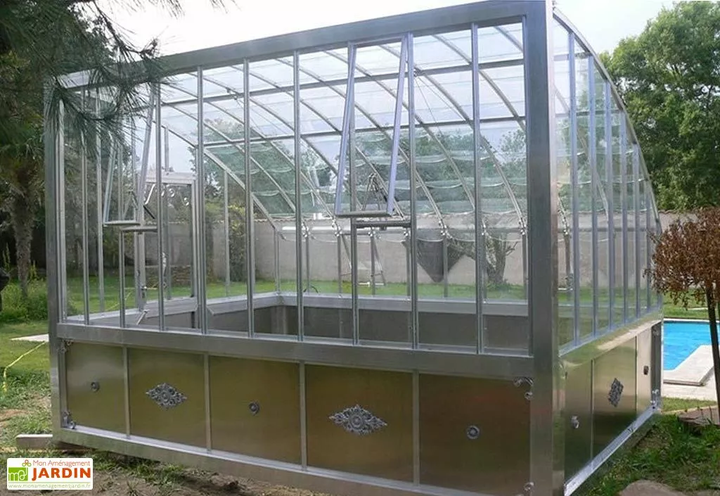 Lams Serre Adossée Ancienne En Aluminium Et Verre Trempé 4mm Versailles 380x280m 4 Lams Serre Adossée Ancienne En Aluminium Et Verre Trempé 4mm Versailles 380x280m – Image 2