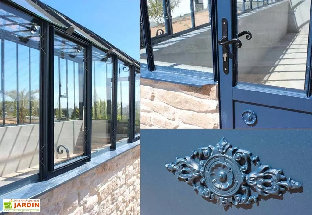 Lams Serre Adossée Ancienne En Aluminium Et Verre Trempé 4mm Versailles 380x280m 7 Lams Serre Adossée Ancienne En Aluminium Et Verre Trempé 4mm Versailles 380x280m – Image 5