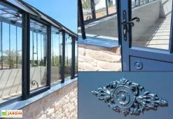 Lams Serre Ancienne En Aluminium Et Verre Trempé 4mm Versailles 530x280m -Jardinage Soldes serre ancienne en aluminium et verre trempe 4mm versailles detail 1