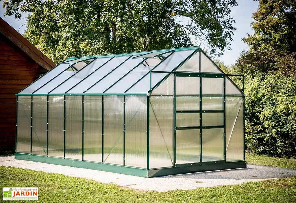 Habrita Serre De Jardin Polycarbonate 10,37m² Avec Base + 4 Lucarnes 3 Habrita Serre De Jardin Polycarbonate 10,37m² Avec Base + 4 Lucarnes