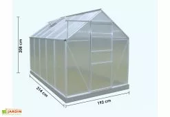 Habrita Serre De Jardin Polycarbonate 6,03 M² (192x314) -Jardinage Soldes serre de jardin polycarbonate 6 03 m 192x314 3