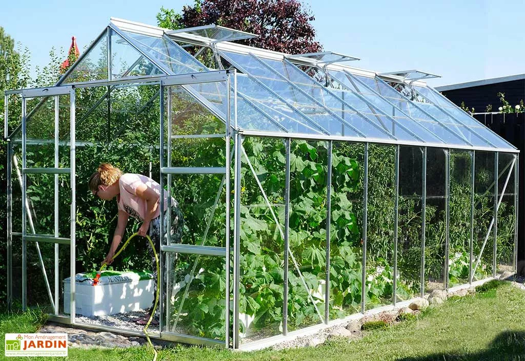 Serre De Jardin En Verre Trempé Lams 14,4 M² - Laurus Alu Naturel 3 Serre De Jardin En Verre Trempé Lams 14,4 M² - Laurus Alu Naturel