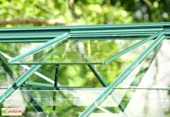 Serre De Jardin En Verre Trempé Lams 14,4 M² - Laurus Verte -Jardinage Soldes serre de jardin verre trempe aluminium gris anthracite uranus laurus 14500 lams verte 1