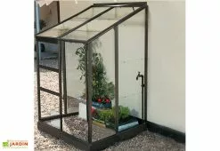 Serre De Jardin Adossée En Verre Lams 1,7 M² - Melissa Anthracite