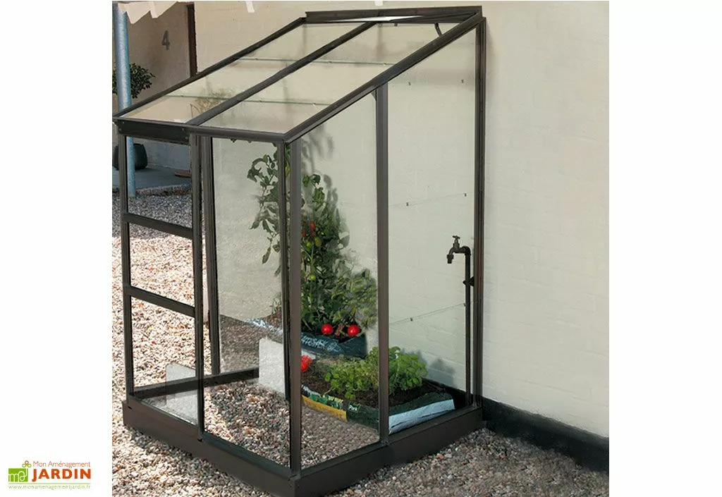 Serre De Jardin Adossée En Verre Lams 1,7 M² - Melissa Anthracite 3 Serre De Jardin Adossée En Verre Lams 1,7 M² - Melissa Anthracite
