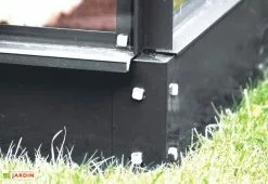 Serre De Jardin Adossée En Verre Lams 0,9 M² - Melissa Anthracite -Jardinage Soldes serre jardin adossee aluminium anthracite verre trempe melissa ida lams