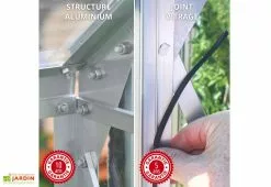 Serre De Jardin Adossée En Verre Lams 0,9 M² - Melissa Anthracite -Jardinage Soldes serre jardin adossee aluminium anthracite verre trempe melissa ida lams 3