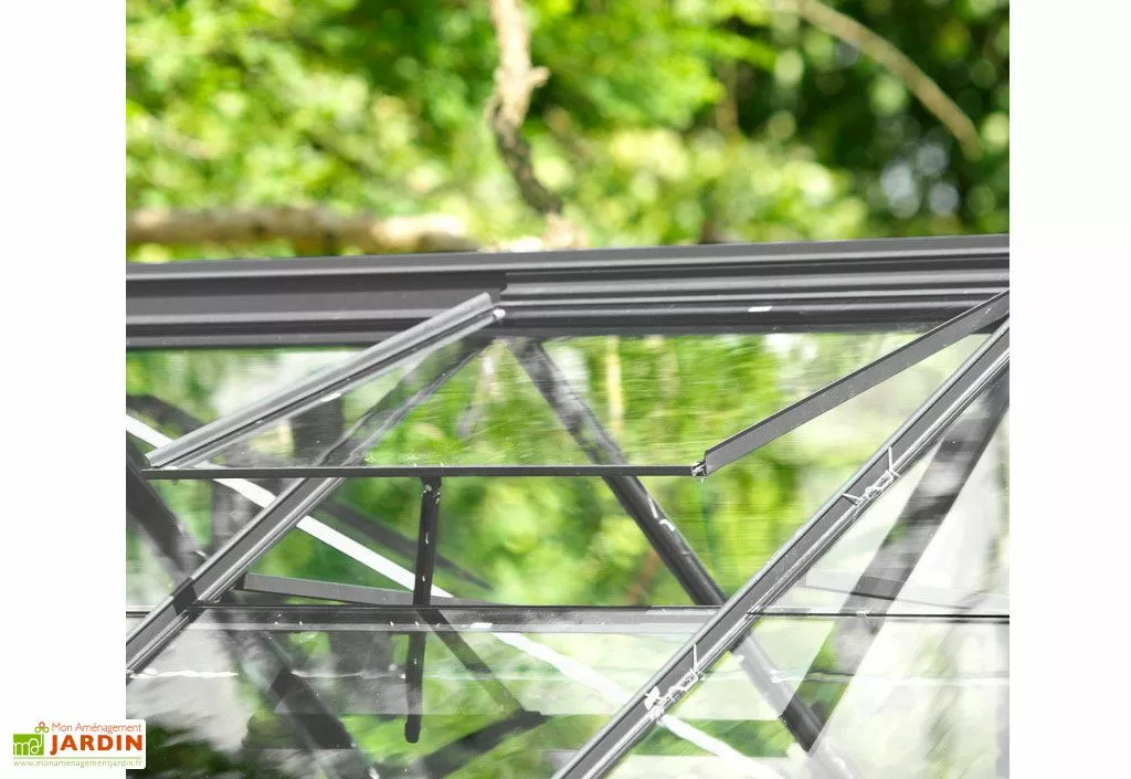 Serre De Jardin Adossée En Verre Lams 1,7 M² - Melissa Anthracite 5 Serre De Jardin Adossée En Verre Lams 1,7 M² - Melissa Anthracite – Image 3