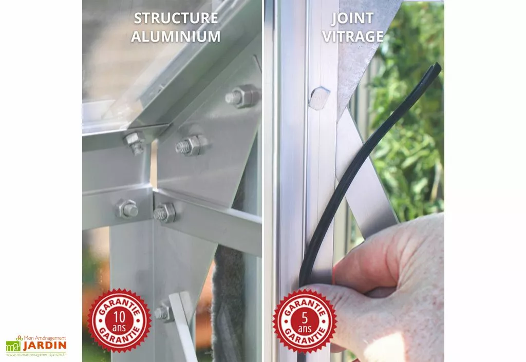 Serre De Jardin Adossée En Verre Lams 1,3 M² - Melissa Alu Naturel 7 Serre De Jardin Adossée En Verre Lams 1,3 M² - Melissa Alu Naturel – Image 5