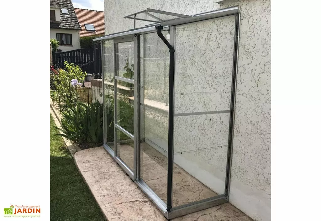 Serre De Jardin Adossée En Verre Lams 1,3 M² - Melissa Alu Naturel 3 Serre De Jardin Adossée En Verre Lams 1,3 M² - Melissa Alu Naturel