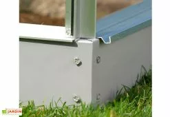 Serre De Jardin Adossée En Verre Lams 4,9 M² - Melissa Alu Naturel -Jardinage Soldes serre jardin adossee verre polycarbonate aluminium lams melissa ida 5200 5