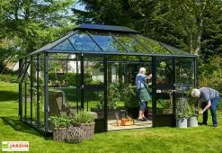 Jardin D’Hiver Verre Trempé Alu Anthracite 13 M² – Juliana Grand Oase -Jardinage Soldes serre jardin aluminium anthracite verre trempe juliana grand oase 7