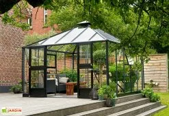 Jardin D’Hiver En Verre Trempé Alu Anthracite 13,5 M² – Juliana Oase -Jardinage Soldes serre jardin aluminium anthracite verre trempe juliana oase 11