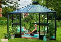 Jardin D’Hiver En Verre Trempé Alu Anthracite 13,5 M² – Juliana Oase