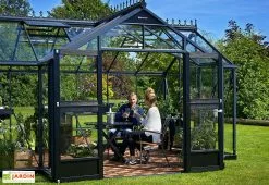 Serre De Jardin Verre Trempé Alu Anthracite 13 M² – Juliana Orangeri -Jardinage Soldes serre jardin aluminium anthracite verre trempe juliana orangerie 3