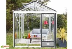 Lams Serre De Jardin En Aluminium Et Verre Trempé Luxia 10,8 M² -Jardinage Soldes serre jardin aluminium lucia 236x457 cm