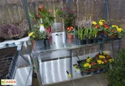 Canopia Serre De Jardin En Aluminium Et Polycarbonate Glory 4,7 M² - Grise -Jardinage Soldes serre jardin aluminium polycarbonate glory 4 7 m 3