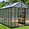 Canopia Serre De Jardin En Aluminium Et Polycarbonate Glory 8,9 M² - Grise -Jardinage Soldes serre jardin aluminium polycarbonate glory 8 9 m 11