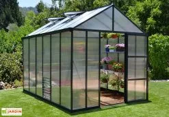 Canopia Serre De Jardin En Aluminium Et Polycarbonate Glory 8,9 M² - Grise
