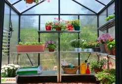 Canopia Serre De Jardin En Aluminium Et Polycarbonate Glory 11,8 M² - Grise -Jardinage Soldes serre jardin aluminium polycarbonate glory palram 1 1