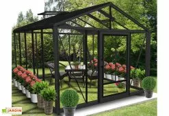 Lams Serre De Jardin En Aluminium Et Verre Trempé Supra 12 M² -Jardinage Soldes serre jardin aluminium supra 315x380 cm 1