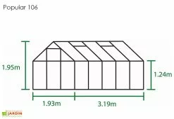 Halls Serre De Jardin En Aluminium Et Verre Horticole Popular 106 (6,2 M²) -Jardinage Soldes serre jardin aluminium verre horticole popular 106 62m