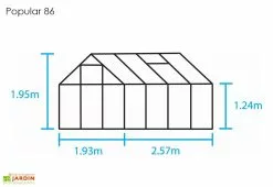 Halls Serre De Jardin En Aluminium Et Verre Horticole Popular 86 (5 M²) -Jardinage Soldes serre jardin aluminium verre horticole popular 86 5m 3