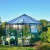 Serre De Jardin En Aluminium, Verre Et Polycarbonate Halls Atrium 9 M² -Jardinage Soldes serre jardin aluminium verre polycarbonate halls atrium 9m 6