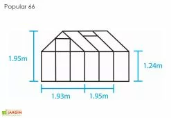 Halls Serre De Jardin En Aluminium Et Verre Popular 66 (3,8 M²) -Jardinage Soldes serre jardin aluminium verre popular 66 38m 4