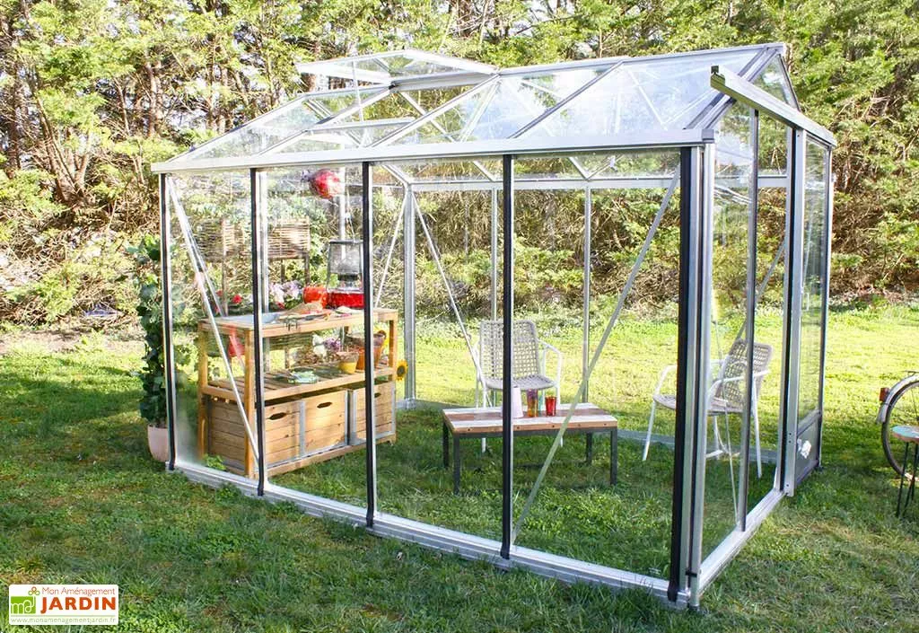 Lams Serre De Jardin En Aluminium Et Verre Trempé Essentia 7,3 M² 5 Lams Serre De Jardin En Aluminium Et Verre Trempé Essentia 7,3 M² – Image 3