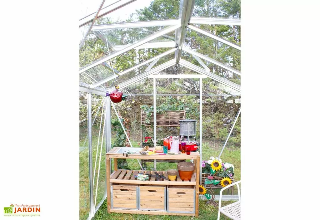 Lams Serre De Jardin En Aluminium Et Verre Trempé Essentia 7,3 M² 6 Lams Serre De Jardin En Aluminium Et Verre Trempé Essentia 7,3 M² – Image 4