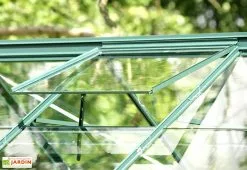 Serre De Jardin En Alu Et Verre Trempé Lams 12,9 M² - Laurus Vert -Jardinage Soldes serre jardin aluminium verre trempe laurus lams 13m2 vert 1