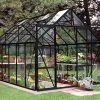 Halls Serre De Jardin En Aluminium Et Verre Trempé Magnum 128 – 9,9 M² -Jardinage Soldes serre jardin aluminium verre trempe noir