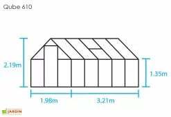 Halls Serre De Jardin En Aluminium Et Verre Trempé Qube 610 Noir 6,4 M² -Jardinage Soldes serre jardin aluminium verre trempe qube 610 noir 64m 3