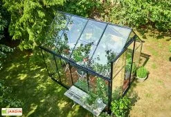 Halls Serre De Jardin En Aluminium Et Verre Trempé Qube 68 Noir 5,1 M² -Jardinage Soldes serre jardin aluminium verre trempe qube 68 noir 51m