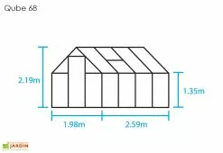Halls Serre De Jardin En Aluminium Et Verre Trempé Qube 68 Noir 5,1 M² -Jardinage Soldes serre jardin aluminium verre trempe qube 68 noir 51m 3