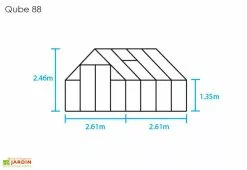 Halls Serre De Jardin En Aluminium Et Verre Trempé Qube 88 (6,6 M²) -Jardinage Soldes serre jardin aluminium verre trempe qube 88 66m