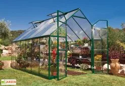 Canopia Serre De Jardin En Aluminium Et Polycarbonate Balance – Vert -Jardinage Soldes serre jardin aluminium vert polycarbonate balance 8x12 1