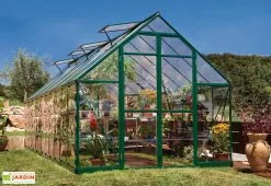 Canopia Serre De Jardin En Aluminium Et Polycarbonate Balance – Vert -Jardinage Soldes serre jardin aluminium vert polycarbonate balance 8x20 1