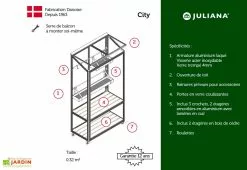 Mini Serre De Jardin En Verre Trempé – Juliana City -Jardinage Soldes serre jardin balcon urban city verre trempe