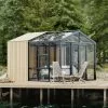 Stali Serre De Jardin En Bois Et Verre Trempé Avec Panneaux Occultants – Jasmin -Jardinage Soldes serre jardin bois panneaux occultants stali design 05