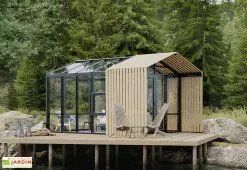 Stali Serre De Jardin En Bois Et Verre Trempé Avec Panneaux Occultants – Mimosas