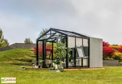 Stali Serre De Jardin En Bois Et Verre Trempé Avec Panneaux Occultants – Jasmin -Jardinage Soldes serre jardin bois verre trempe stali design 05